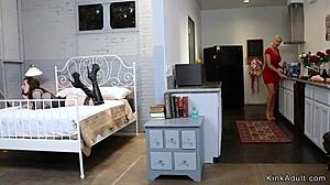 how does a brunette teen lesbian anal fist her stepmom?