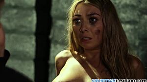 Dominant Squirting Lesbo Fingers Tight Babe in Close-Up Action