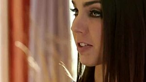 Lesbian milf intensely licks and fingers busty babe during massage