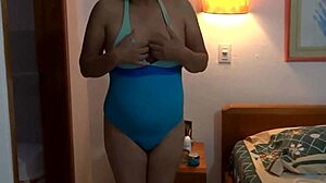 Latina mom gets wild on the beach with young black lover