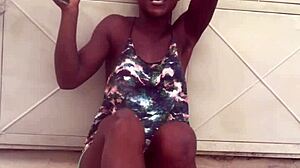 crazybitch keeps twerking until she strips naked and dances