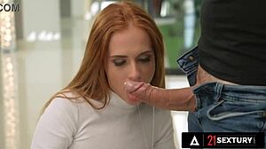 21 Sextury - Sexy Redhead Holly Molly Takes Double Penetration with Rough Action