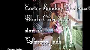 Valentina Jade says, 'Come see my Easter photoshoot with some black cock sucking action.'