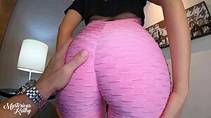 Skipped Yoga to Suck Cock with Cum Blast on Leggings