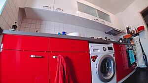 Dare to bare short jeans hot pants, revealing curvy ass in thong and panties 😏