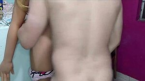 Curvy blonde enjoys stepbrother's close attention