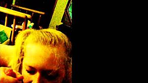 Big Tits Blonde Slut Loves Blowjobs! Jerking Him Off!