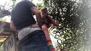 Fuck Redhead's Ass Outdoors!