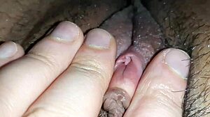 I tickled my big hairy clit to a wild orgasm!