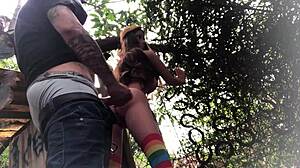 Fuck Redhead's Ass Outdoors!