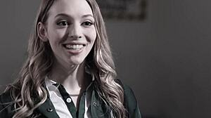 Petite blonde teen gets slammed by her mature teacher in classroom.