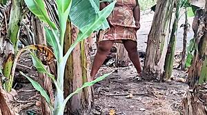 Outdoor Milf with Big Pussy Pees in Public