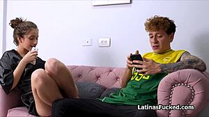 latina babe throats dick then rims her perfect ass