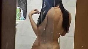 I Spy On My Stunning Roomie Changing And Showering