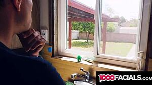 Hey, that latina roommate deepthroated my cock in the kitchen pov style