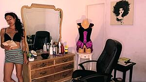 hairdresser roleplay turns into quick hard fucking