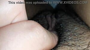 I tickled my big hairy clit to a wild orgasm!