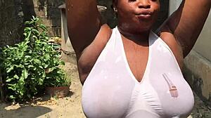 Real Naija homemade pornstar bangs hard in outdoor lingerie action
