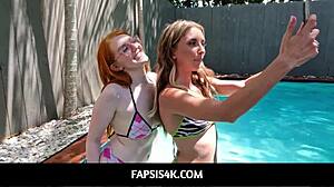 Stepsis Cherry Fae and Macy Meadows bribe with hardcore handjob in nature