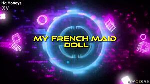 French maid Abigaiil Morris dives into wild muff action.