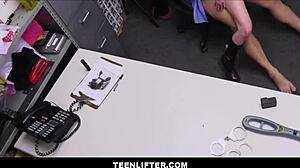 Teenlifter Sia Wood, tiny teen caught shoplifting, trades sex with officer Dorian Del Isla for freedom