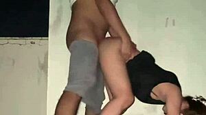 She got slammed hard atop a building in broad daylight