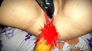 I play with my creamy pussy using toys until squirting