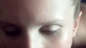 Hey, watch Lena Starr take cum right in her eye!