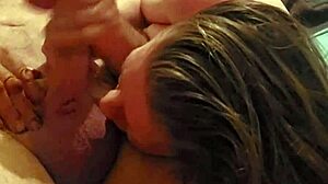 sexy redhead sucking cock while teasing with ball licking and ass play 😏