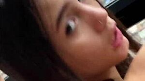 Petite Latina Model in Lingerie Takes Hard Anal POV, Massive Creampie