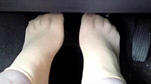 Little 18+Angel26 Shows Nylon Feet Fetish!