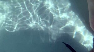 feeling the underwater creampie and dildo deep in my shaved pussy