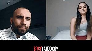 Horny stepdaughter's naughty video call with stepdad!