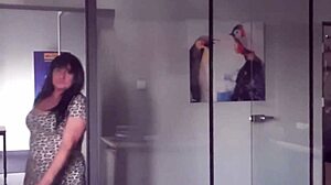 Klaudiaambergirl, Sexy CEO Milf, Masturbates in Stockings at Work, Licking Cum from Natural Tits