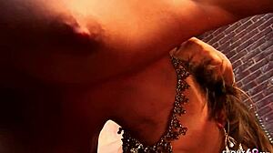 Slave endures intense BDSM femdom threesome in dungeon with domina