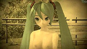 Hatsune Miku in Nude Bunny Costume Shows Big Tits and Ass