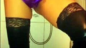 Sexy Woman Fingers Pussy, Blows Cock, Masturbates