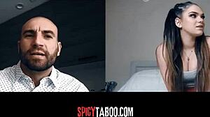 Horny stepdaughter's naughty video call with stepdad!