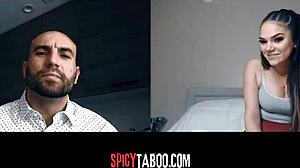 Horny stepdaughter's naughty video call with stepdad!