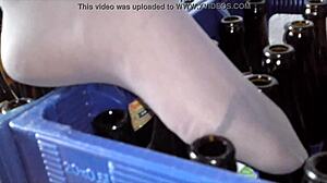 Little 18+Angel26 Shows Nylon Feet Fetish!