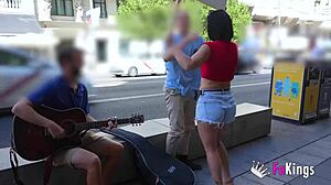 Sandra's bold summer kiss turns into rough missionary and cowgirl quickies with random men