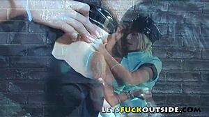 I’m so into fucking this slut outside with the police watching us