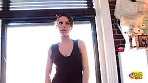 Photo Shoot Turns Wild! Lesbians Kiss, Finger, and Masturbate Wet Pussies with Big Natural Tits!