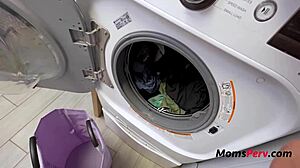 laundry day turns into a wet adventure with stepmom