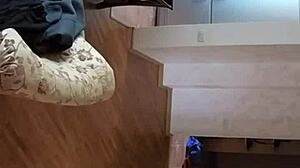 Couple Caught on Spy Cam in Living Room Action