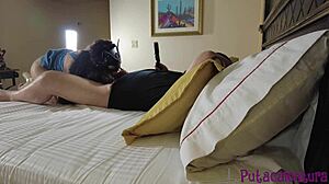 giving pleasure to my little girlfriend in interview