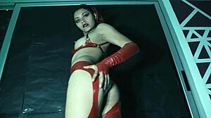 Trinity Chainz Cums Hard as Redhead Goth Slut!