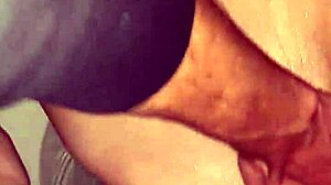 She gives a SMOKING BLOWJOB in the shower to her neighbor's skinny wife.