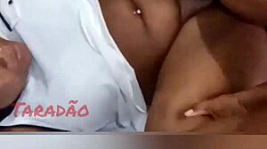 homemade humiliation with submissive big tits and cuckold 😈