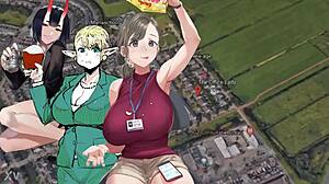 The office lady works hard